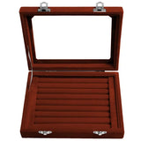 Velvet Glass Ring Earring Jewelry Display Organizer Box