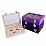 Velvet Glass Ring Earring Jewelry Display Organizer Box
