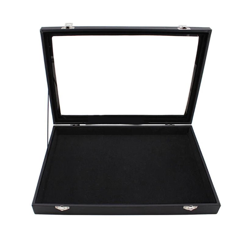 Velvet Glass lid Jewelry Tray Necklace Ring Organizer