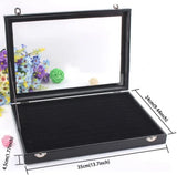 Velvet Glass lid Jewelry Tray Necklace Ring Organizer