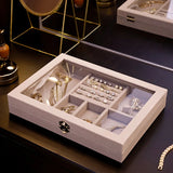 Velvet Gray Jewelry Ring Display Box Organizer