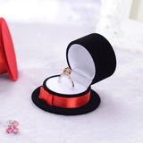 Velvet Hat Shaped Wedding Ring Box Earring Necklace Holder