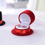 Velvet Hat Shaped Wedding Ring Box Earring Necklace Holder