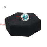 Velvet Hexagonal Jewelry Display Support Necklace Pendant Ring