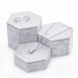 Velvet Hexagonal Jewelry Display Support Necklace Pendant Ring