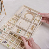 Velvet Jewelry Box Display Tray Drawer Storage Holder for Ring Earrings Necklace