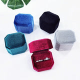 Velvet Jewelry Box Double Rings Storage Box Woman Gift Earrings Package Case