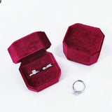 Velvet Jewelry Box Double Rings Storage Box Woman Gift Earrings Package Case