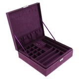 Lockable Velvet Jewelry Box Organizer Case