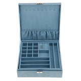 Lockable Velvet Jewelry Box Organizer Case