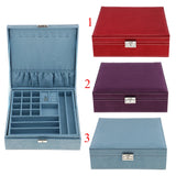 Lockable Velvet Jewelry Box Organizer Case