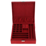 Lockable Velvet Jewelry Box Organizer Case