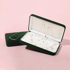 Velvet Jewelry Box Necklace Pendant Ring Jewellery Set Display Storage Case
