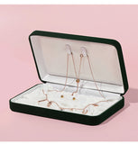 Velvet Jewelry Box Necklace Pendant Ring Jewellery Set Display Storage Case