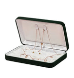 Velvet Jewelry Box Necklace Pendant Ring Jewellery Set Display Storage Case
