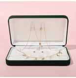 Velvet Jewelry Box Necklace Pendant Ring Jewellery Set Display Storage Case