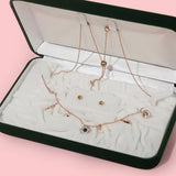 Velvet Jewelry Box Necklace Pendant Ring Jewellery Set Display Storage Case