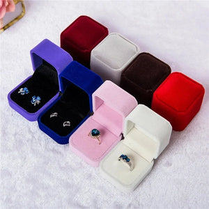 Velvet Jewelry Box Ring Holder Gift Package Marriage Storage Organizer
