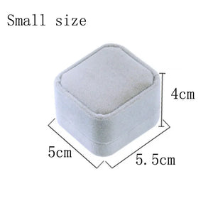 Velvet Jewelry Box Square Wedding Ring Box Earring Case Container