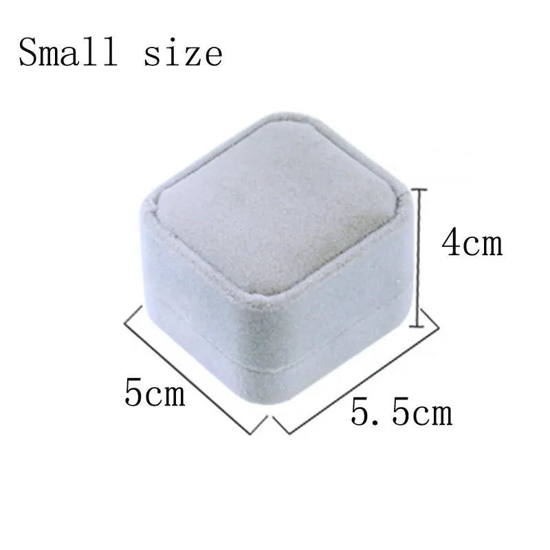 Velvet Jewelry Box Square Wedding Ring Box Earring Case Container