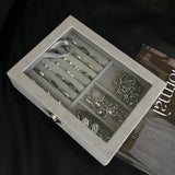 Velvet Jewelry Box Storage Ring Necklaces Display Case Tray Holder