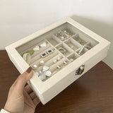 Velvet Jewelry Box Storage Ring Necklaces Display Case Tray Holder