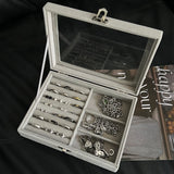 Velvet Jewelry Box Storage Ring Necklaces Display Case Tray Holder