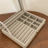 Velvet Jewelry Box Storage Ring Necklaces Display Case Tray Holder