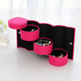 Velvet Jewelry Box 3-Layer Travel Storage Earring Display