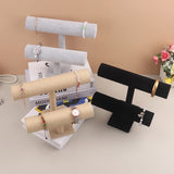 Velvet Jewelry Bracelet Storage Display Chain Watch T-Bar Rack