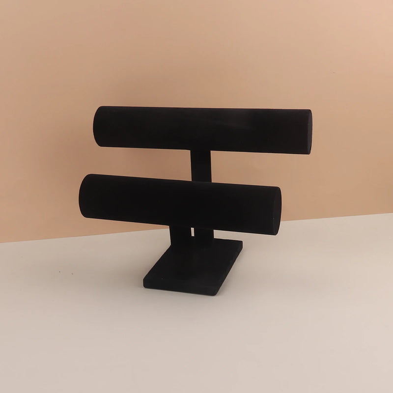 Velvet Jewelry Bracelet Storage Display Chain Watch T-Bar Rack