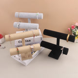 Velvet Jewelry Bracelet Storage Display Chain Watch T-Bar Rack