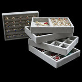 Grey Velvet Jewelry Display Rectangle Storage Box