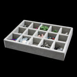 Grey Velvet Jewelry Display Rectangle Storage Box