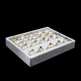 Grey Velvet Jewelry Display Rectangle Storage Box