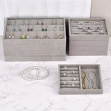 Stackable Velvet Jewelry Organizer Box