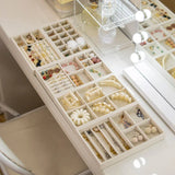 Velvet Jewelry Display Tray Case Earring Rings Box Organizer Storage