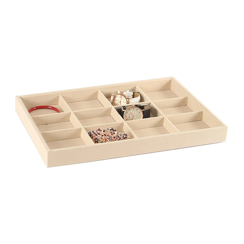 Velvet Jewelry Display Tray Case Stackable Holder