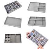 Stackable Velvet Jewelry Display Tray Case Jewellery Holder