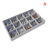 Stackable Velvet Jewelry Display Tray Case Jewellery Holder