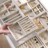 Velvet Jewelry Display Tray Case Stackable Drawers Insert Jewellery Holder