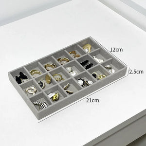Velvet Jewelry Display Tray for Rings Bracelets Earrings Necklaces