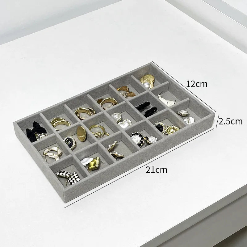 Velvet Jewelry Display Tray for Rings Bracelets Earrings Necklaces