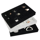 Velvet Jewelry Display Tray Holder Casket Organizer Box