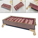 Velvet Jewelry Display Tray Rings Necklaces Earrings Stand Organizer Box