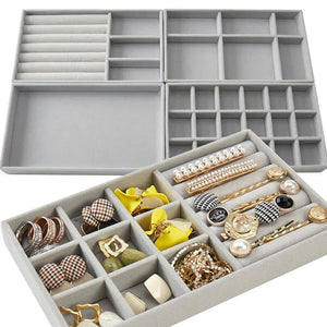 Velvet Jewelry Display Tray for Drawer Organizer Case Holder