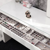 Velvet Jewelry Display Beige/Grey Rings Earrings Organizer Box Tray Holder