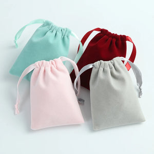 Velvet Jewelry Gift Bags Drawstring Packaging Rings Earrings Organizer Pouches