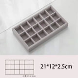 Velvet Jewelry Organizer Showcase Drawer Storage Trays Gray