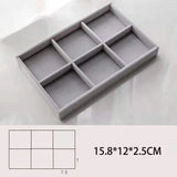 Velvet Jewelry Organizer Showcase Drawer Storage Trays Gray